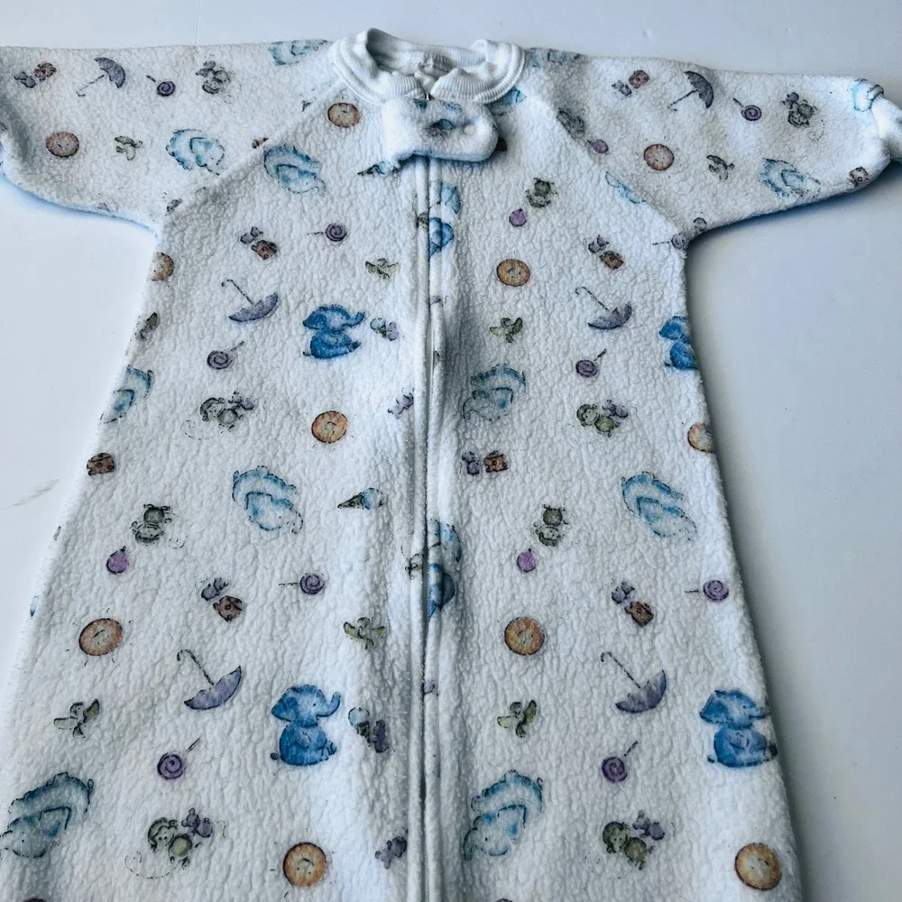 Vintage Carter's Fleece Sleep Sacks Baby Lot of 3 Neutral Bears Up to 6M